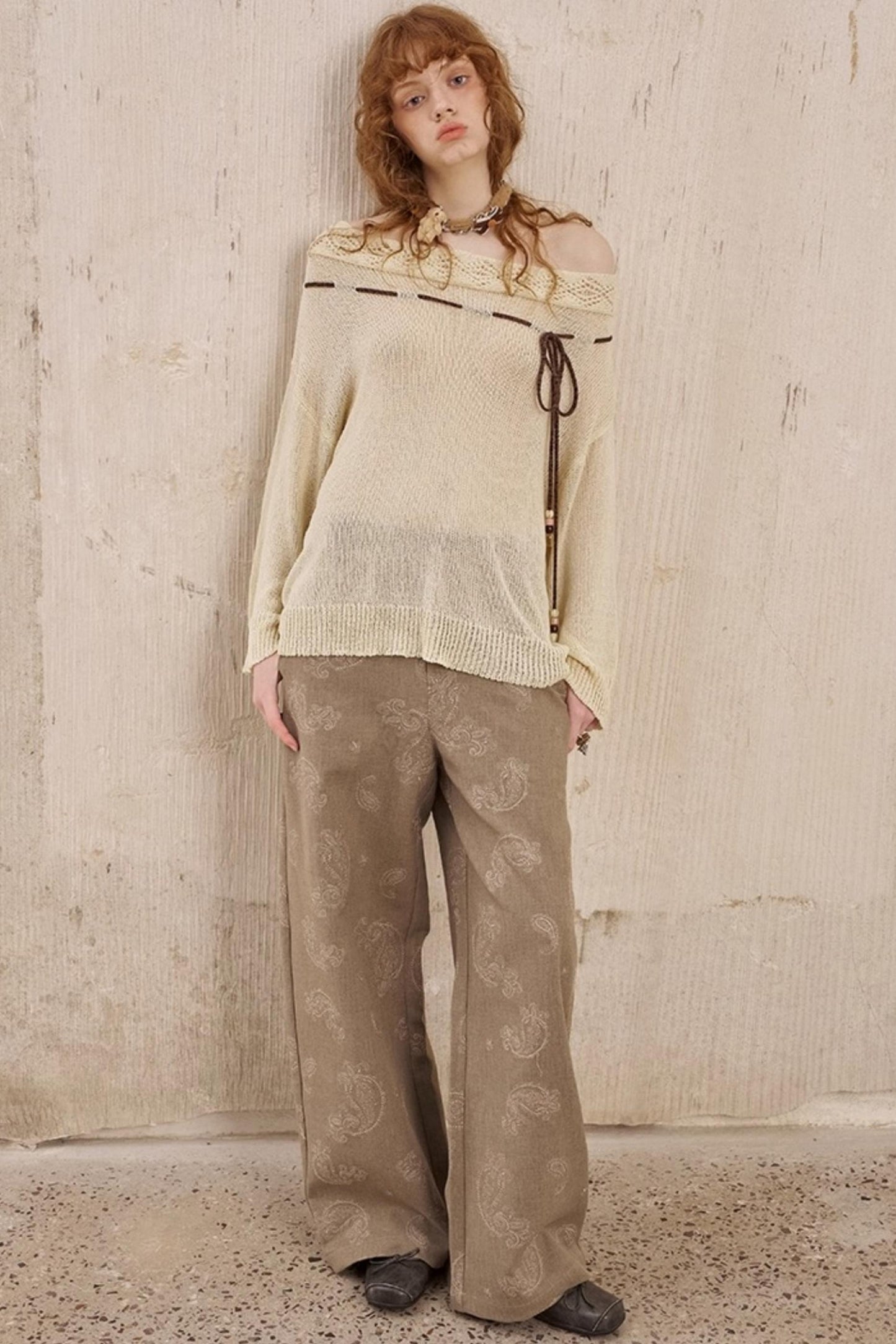 Autumn Shoulder Cut Knit Sweater