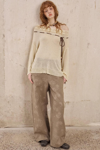 Autumn Shoulder Cut Knit Sweater