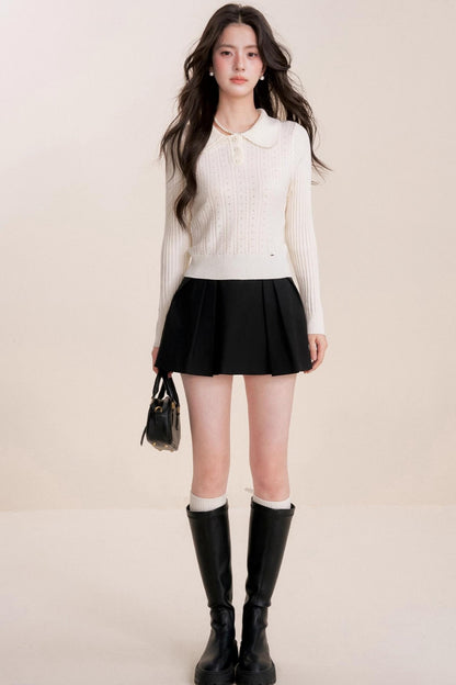 Romantic French Knit Long Sleeve Top