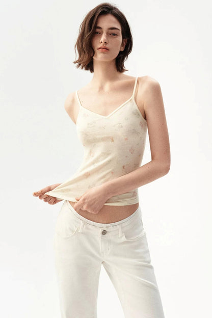 Gilet in maglia con stampa rétro francese