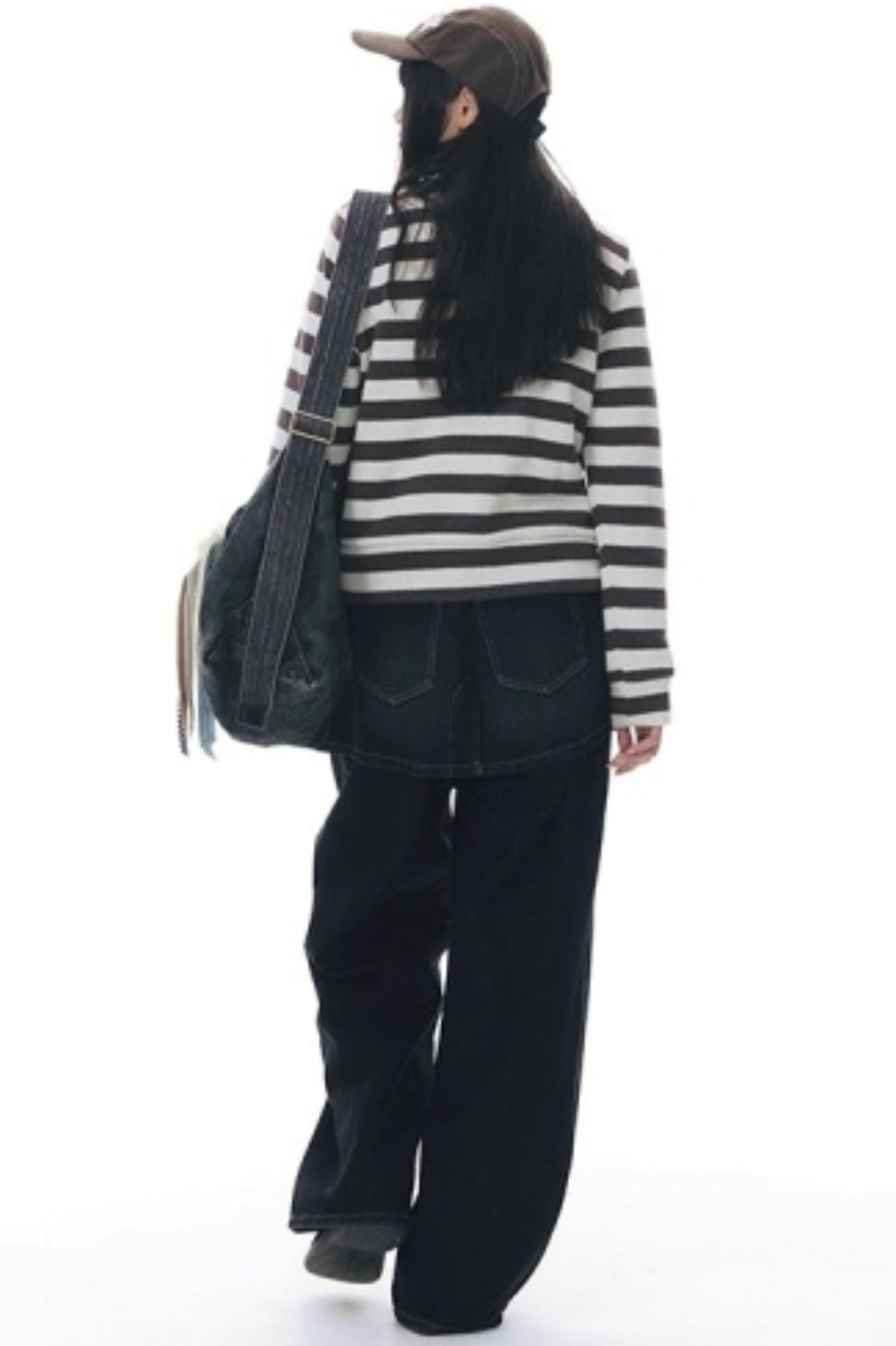 Fake Two-Piece Pleated Skirt Jeans