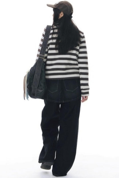 Fake Two-Piece Pleated Skirt Jeans