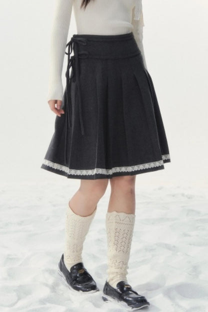 Late Love Letter Woolen Skirt