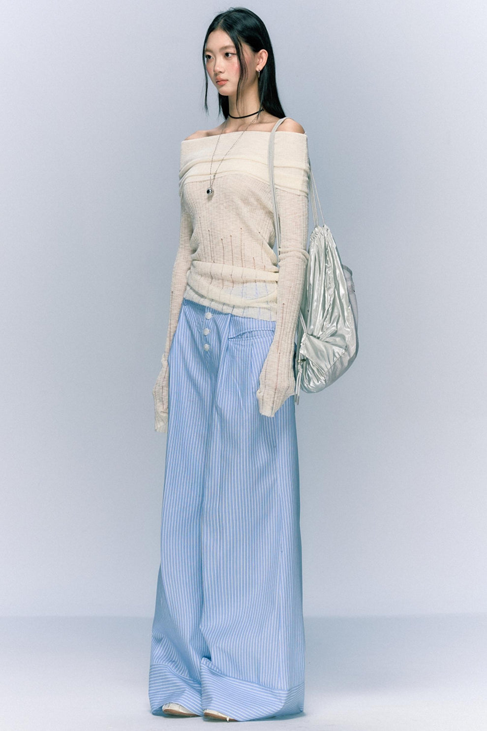 Fashion Striped Loose Ankle Pants