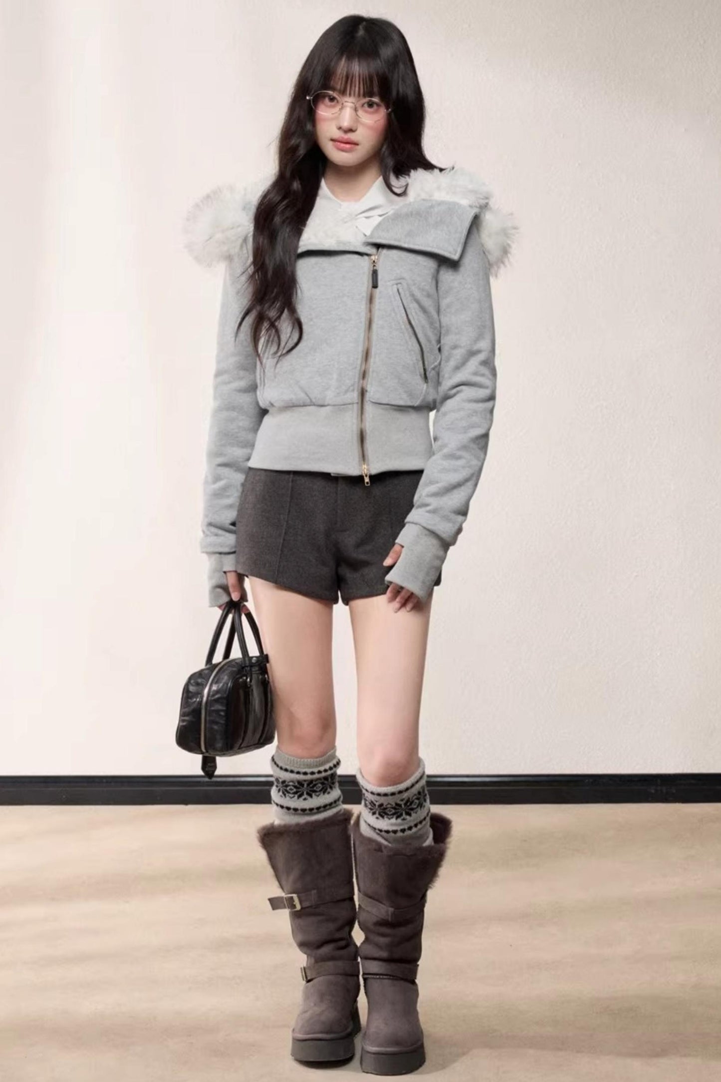 Hooded Fleece Slim Jacket