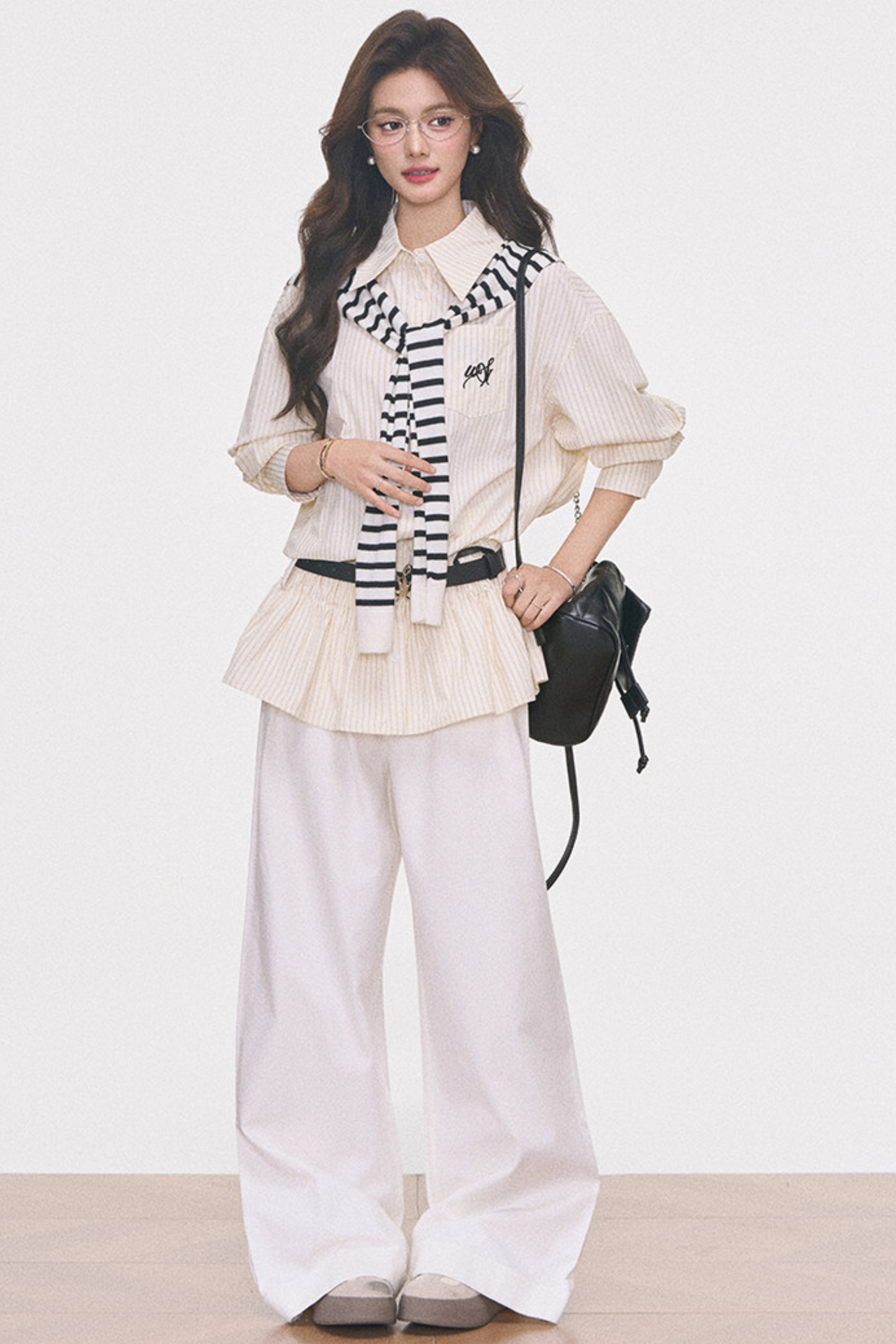 Waist-Cinching Shirt Dress Set-Up