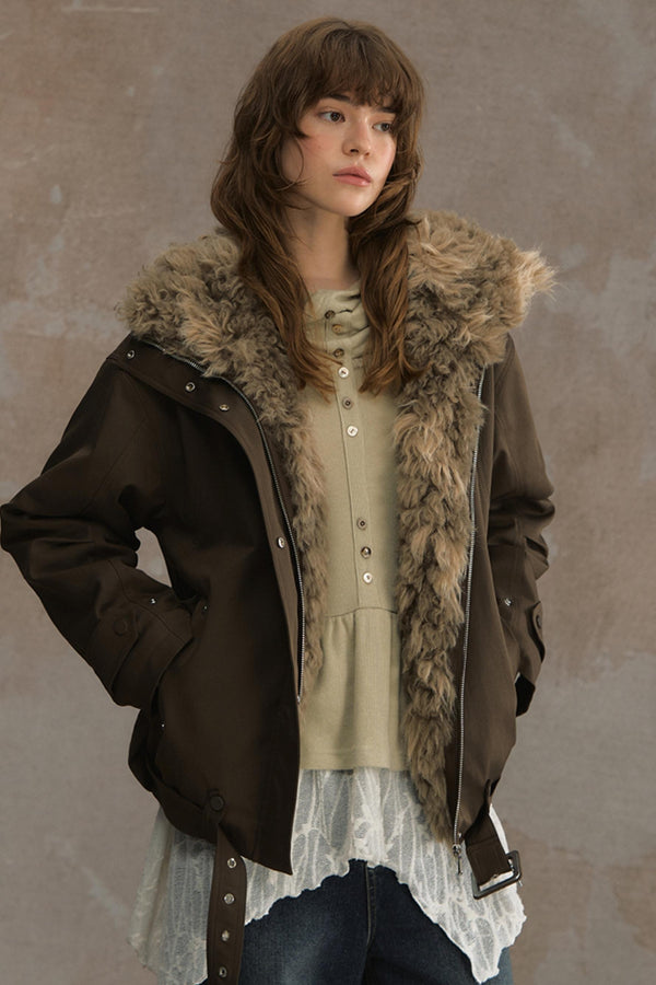 Time Traveler Fur Collar Jacket
