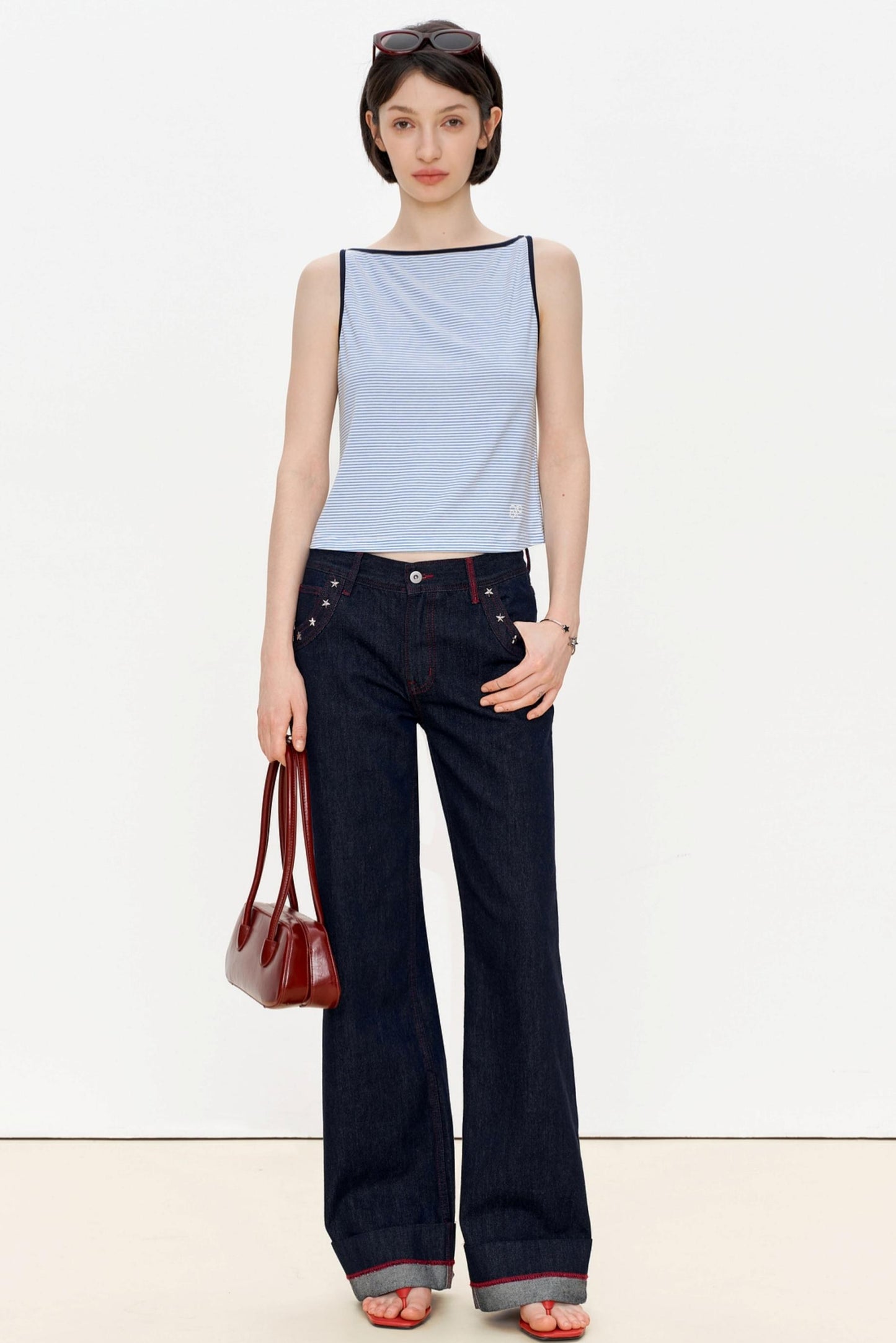 Blue Stripe Asymmetrical Tank