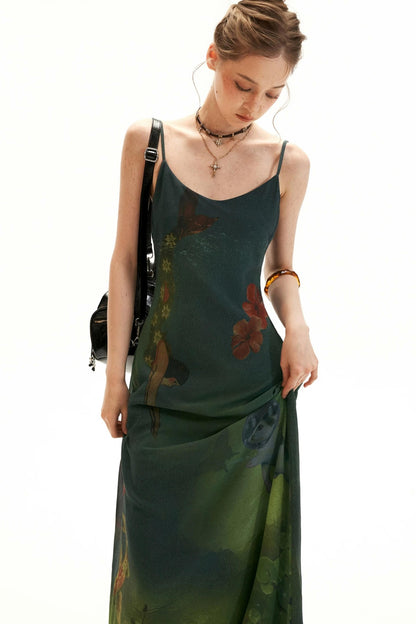 Fantasy Floral Suspender Dress