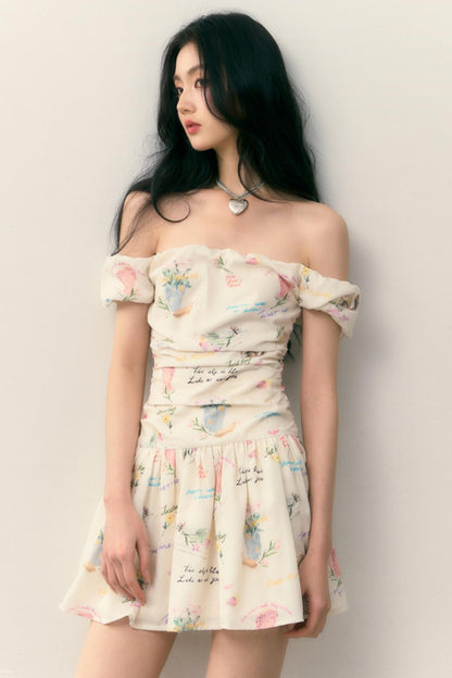 One-Shoulder Pleated Summer Dress