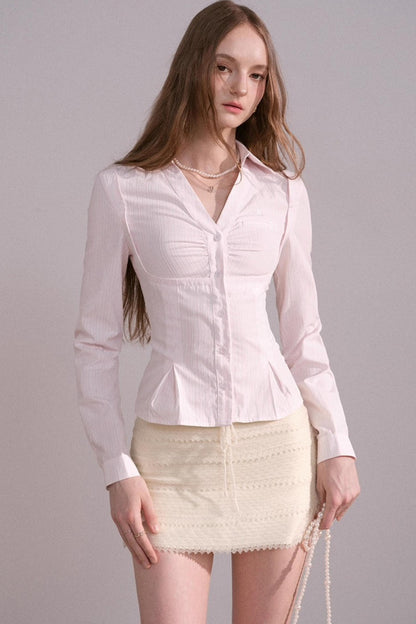 Slim Waist Back Strap Shirt