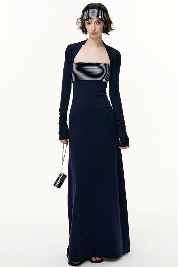 Tencel Waist Long Dress Set-Up