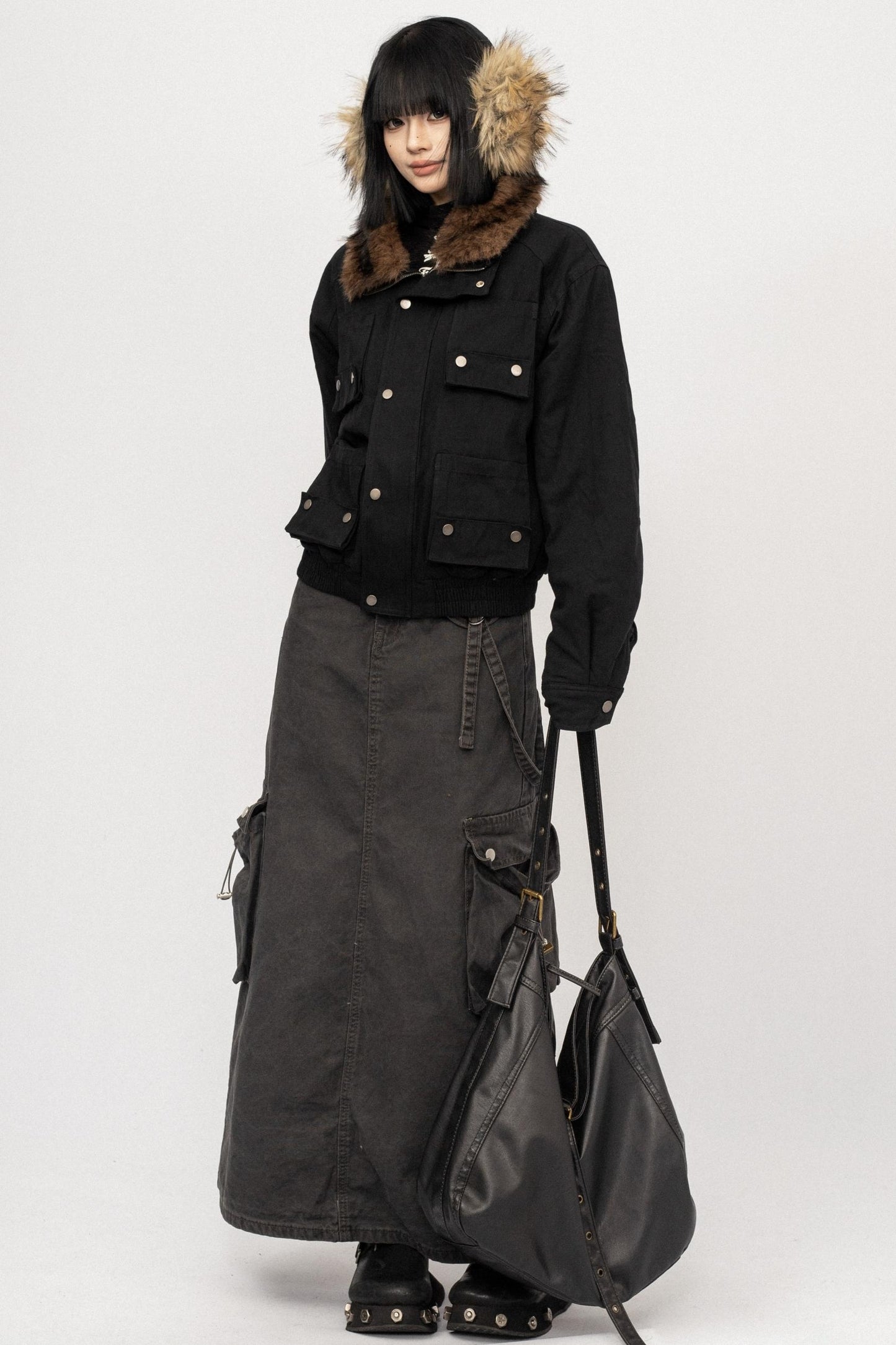 Autumn Black Vintage Cotton Jacket