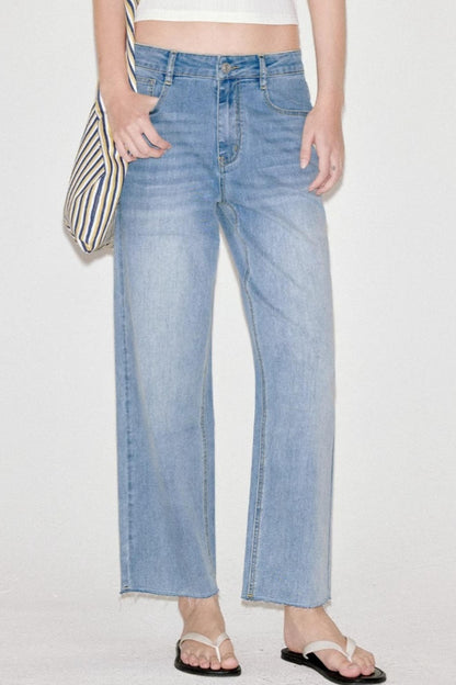 Cropped Denim Pants