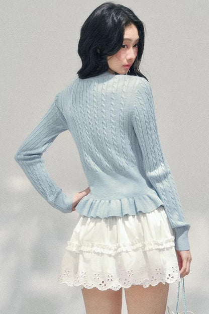 Pearl Soft Ode Ruffle Sweater