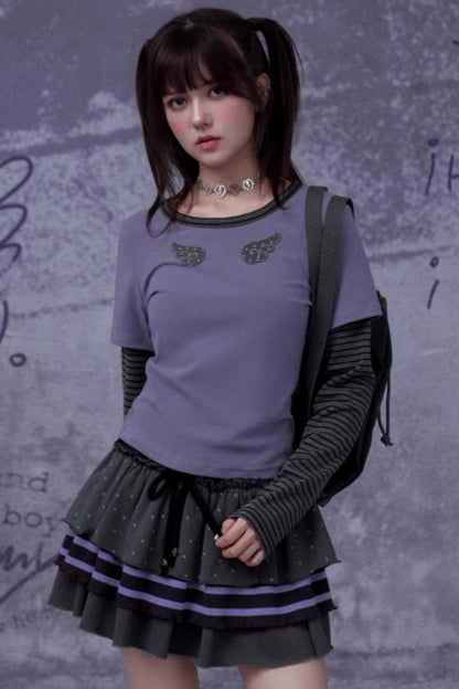 Purple Polka Dot Cake Skirt