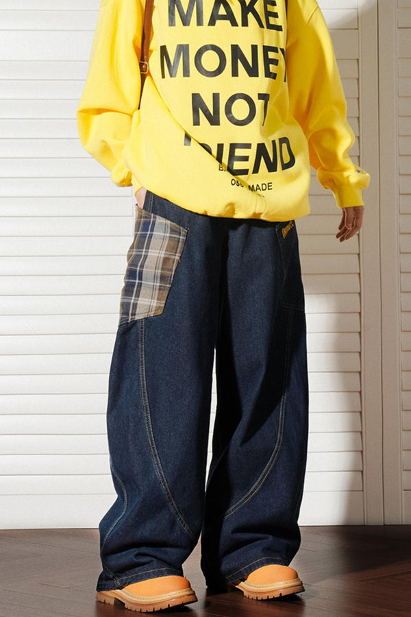 Panelled Wide-Leg High Street Pants