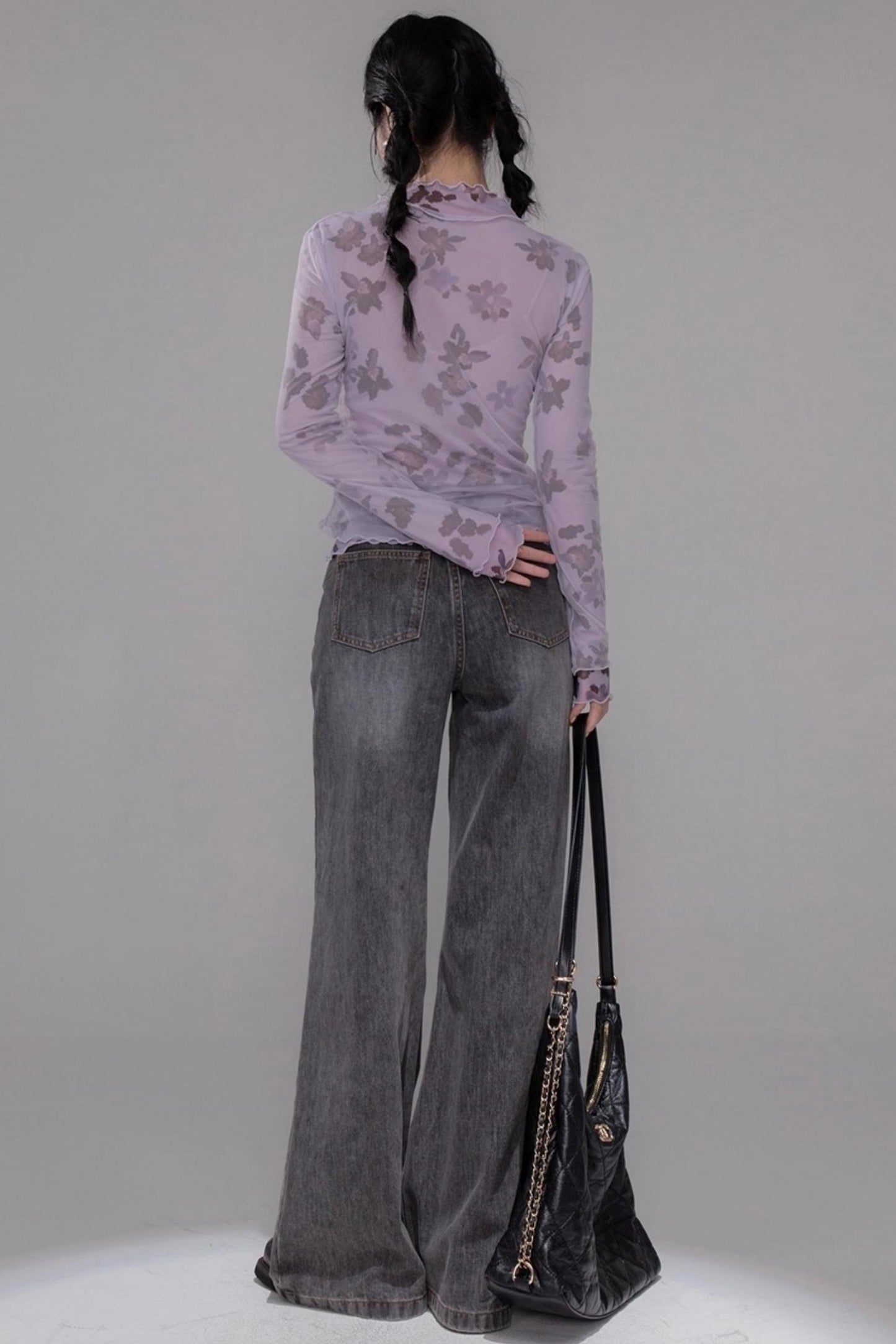 Purple Mesh Base Layer Top Set