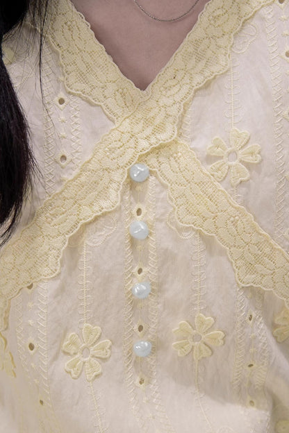 Floral V-Neck Ruffle Dress