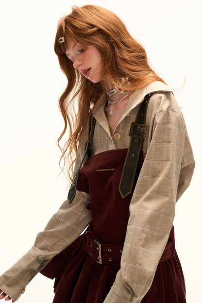 Sweet Corduroy Suspender Dress