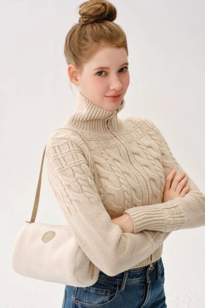 Plush Patchwork Leather Bag