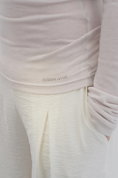 Glutinous Wool Blend One-Shoulder Top