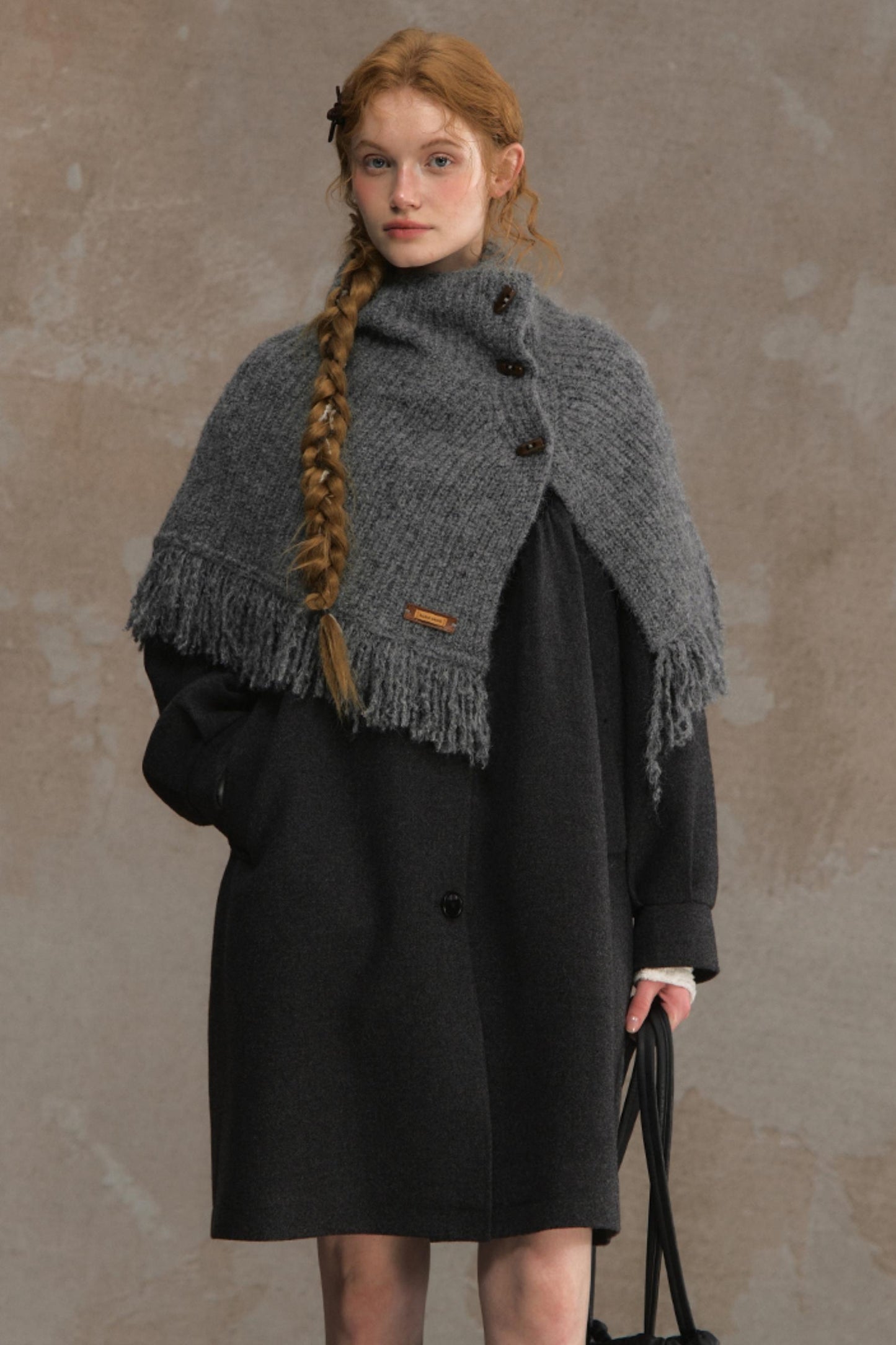 Wool Knitted Cape Cardigan