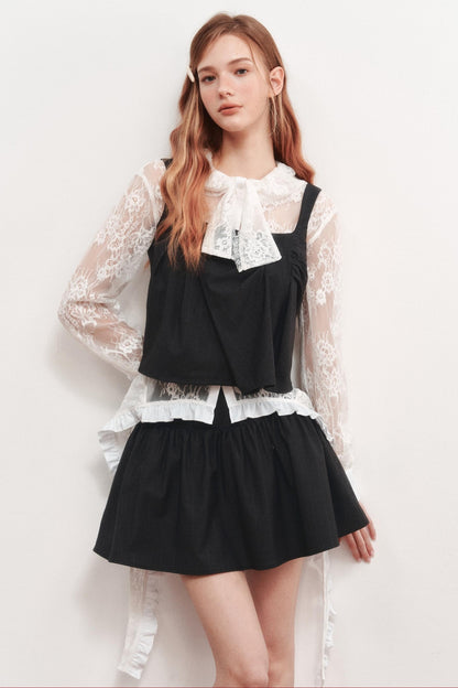 Fluffy Pleated High-Waisted Skirt