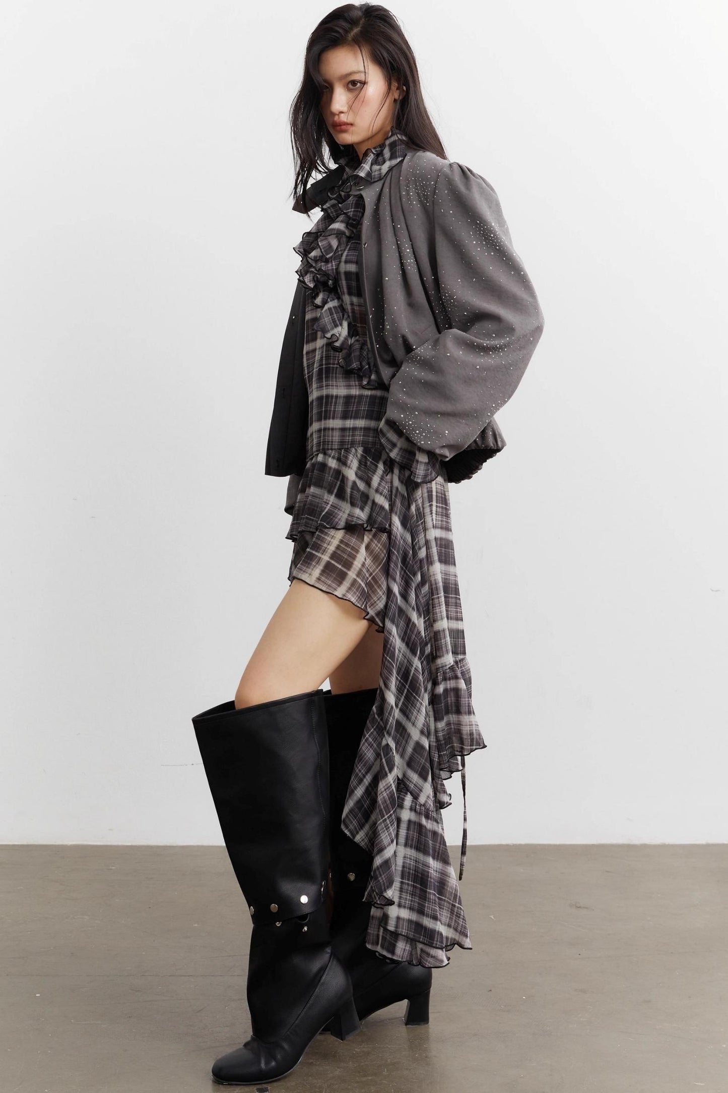 Nomadic Chiffon Plaid Dress