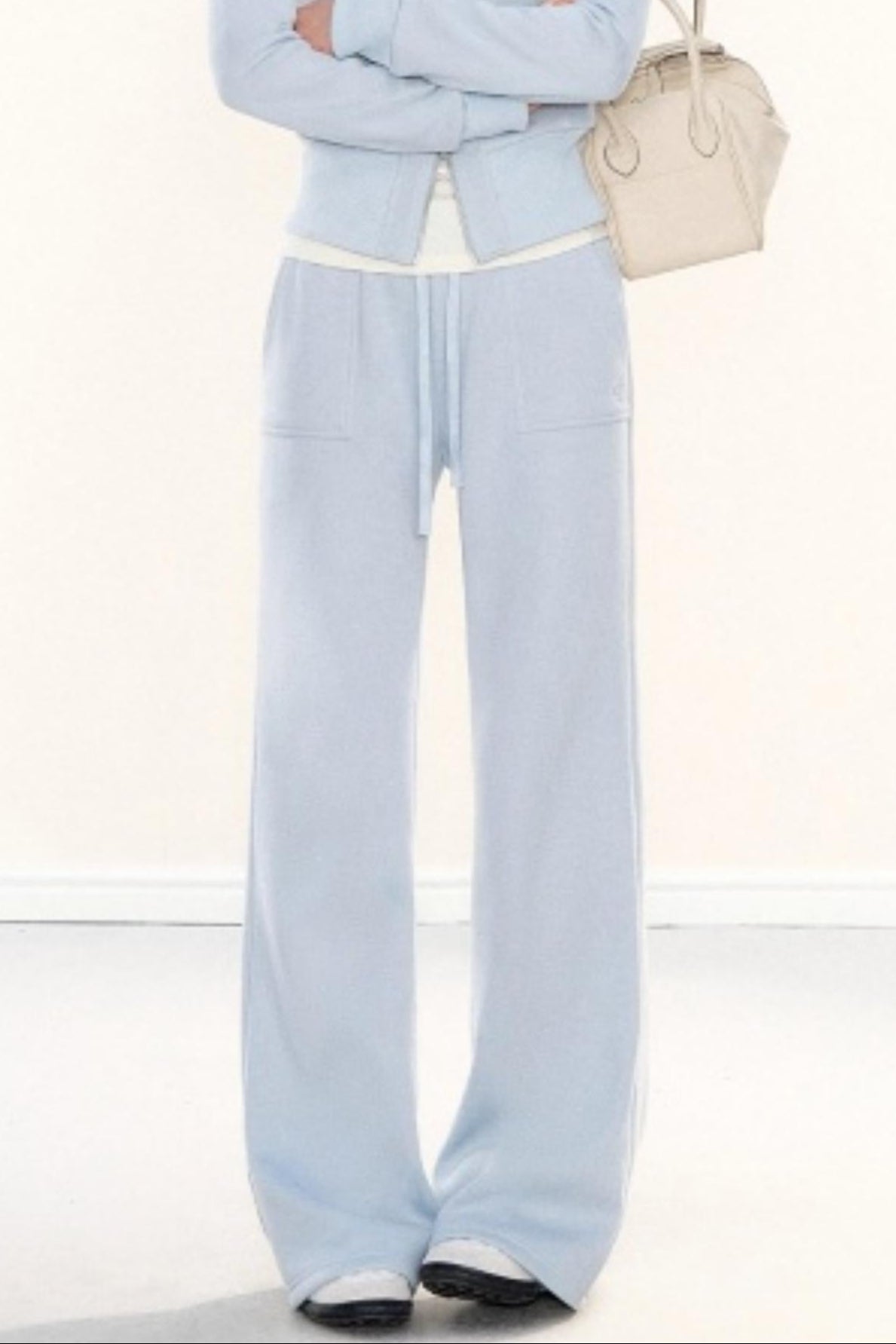 Lapel Fleece Slim Sweatshirt Jacket Set-Up