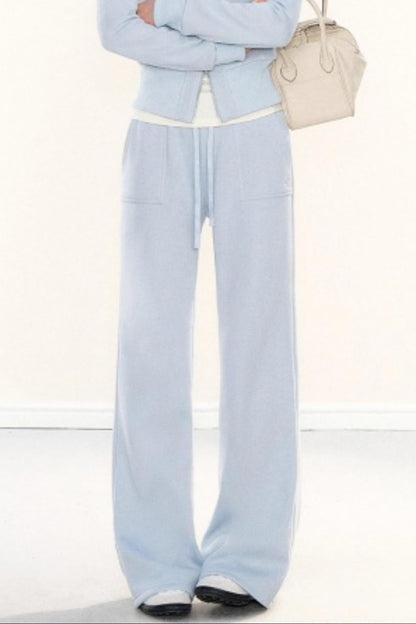 Lapel Fleece Slim Sweatshirt Jacket Set-Up