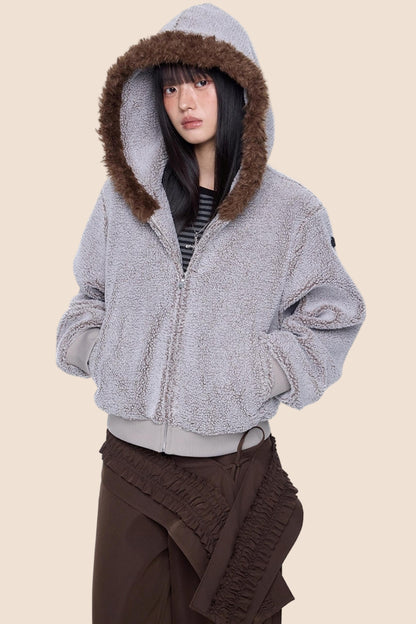 Vintage Polar Fleece Hooded Jacket