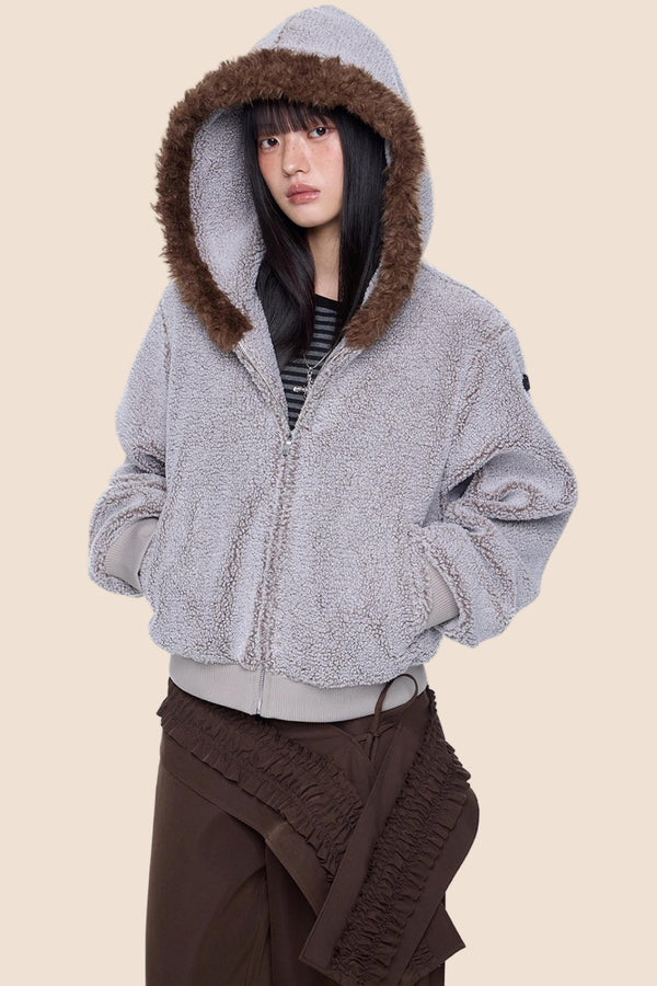 Vintage Polar Fleece Hooded Jacket