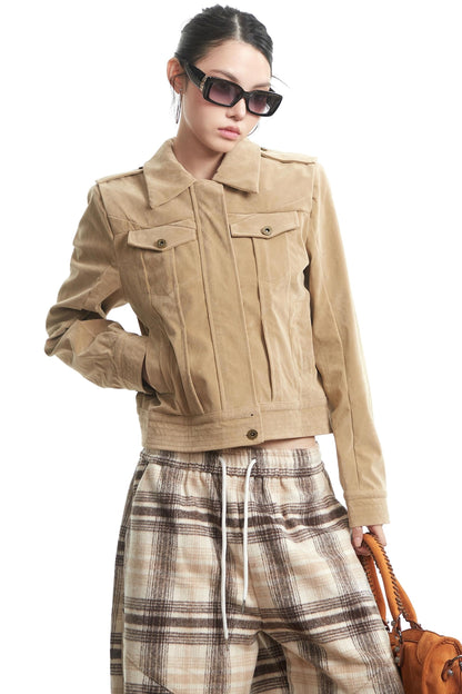 Korean Khaki Long Sleeve Jacket