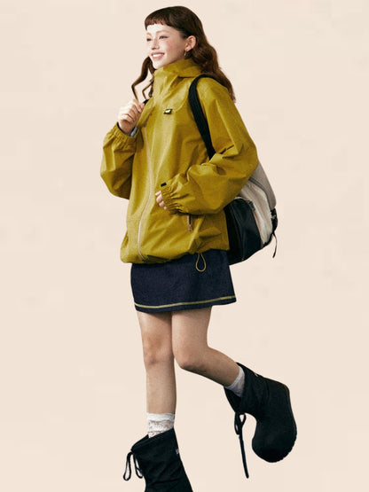 Long-sleeved Loose Hight Collar and Hooded Jacket