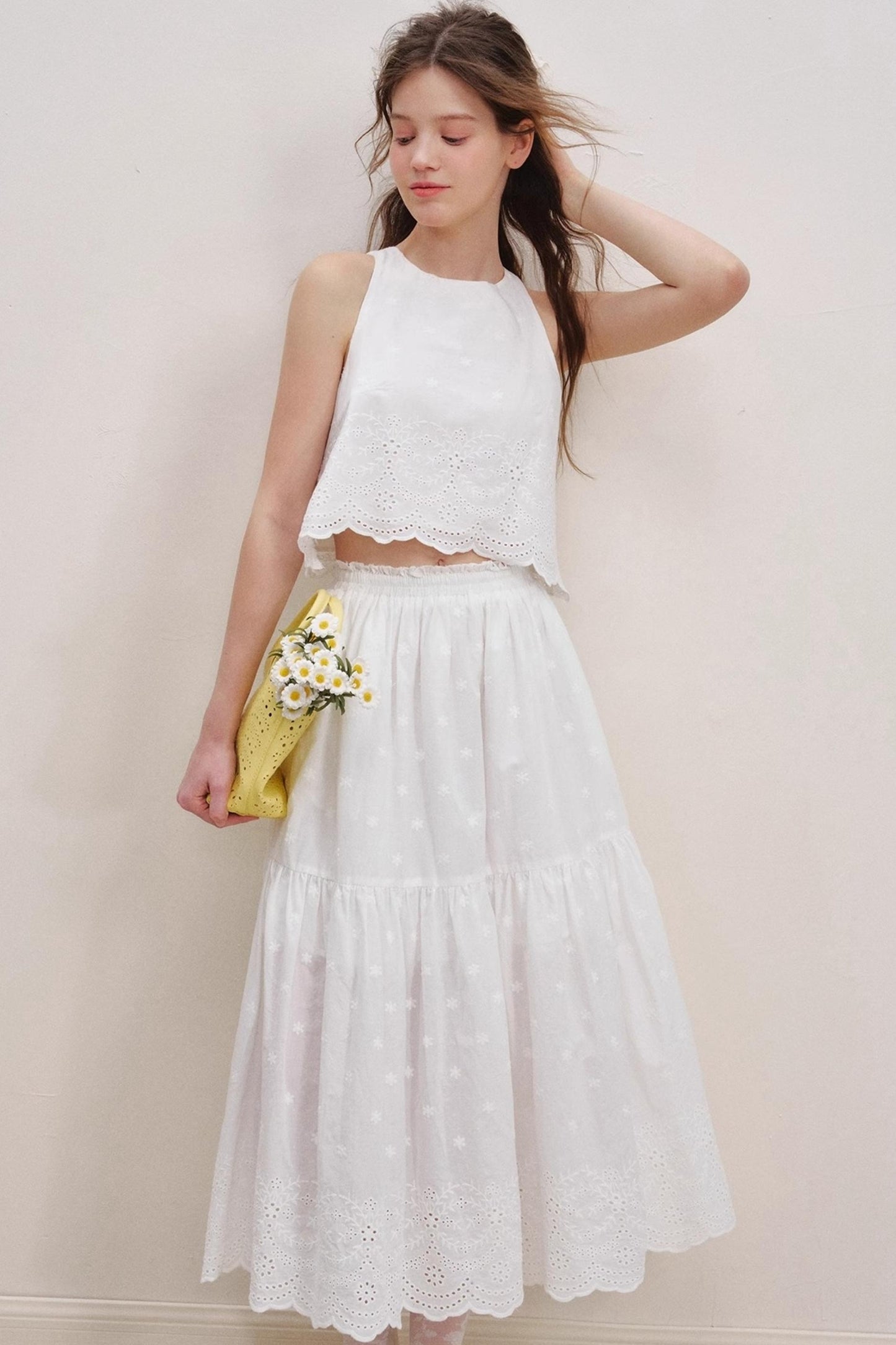 White Lace Halter Vest