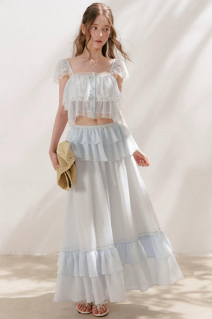 Romantic Lace Ruffle Skirt Set-Up