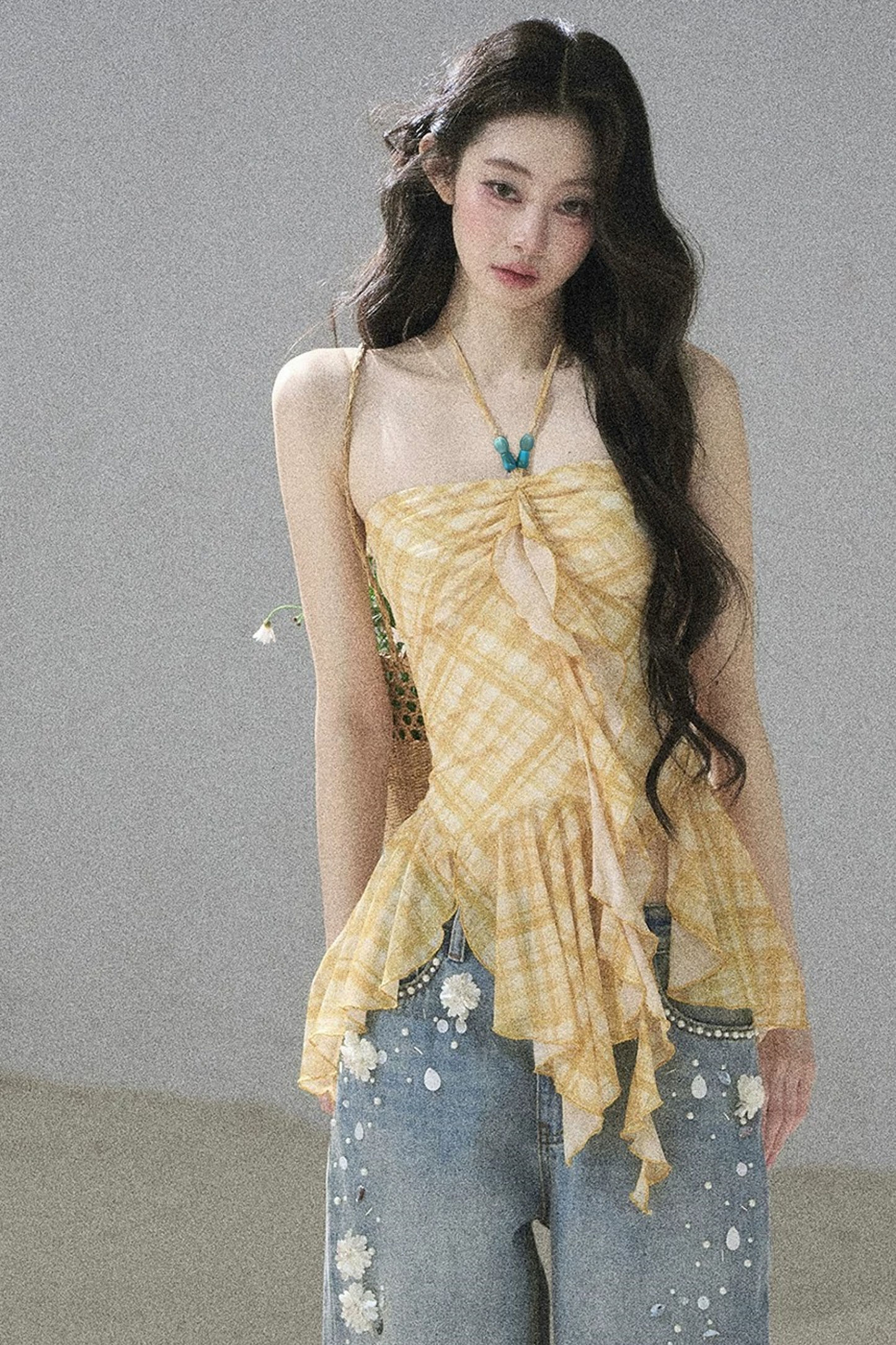 Provençal Fields Quilted Halter Top