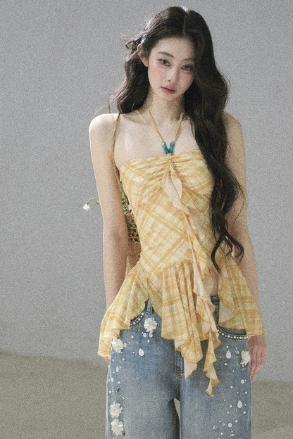 Provençal Fields Quilted Halter Top