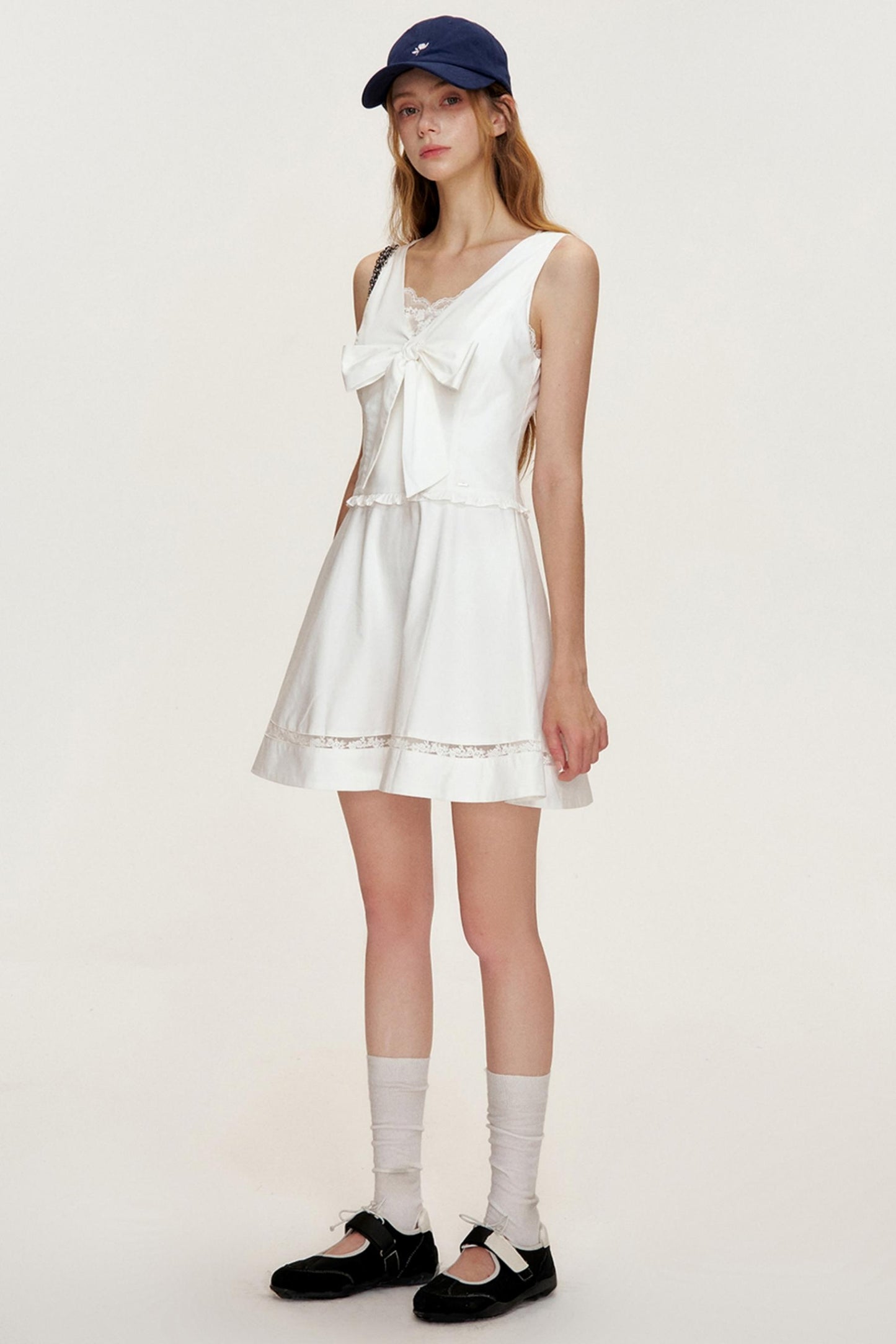 Romantic V-Neck Tencel Dress With Base Top Set-Up