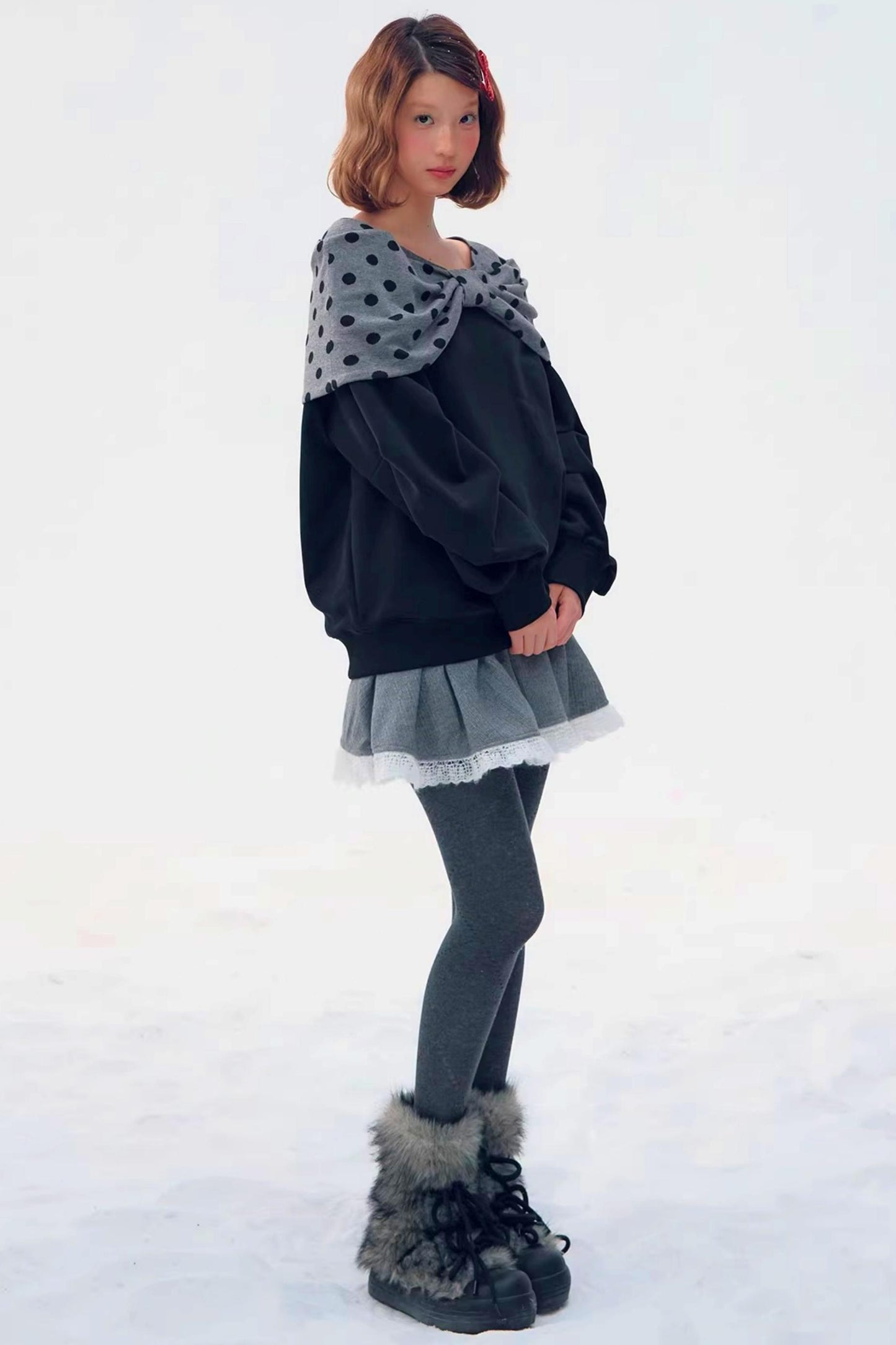 Retro Polka Dot Knit Top