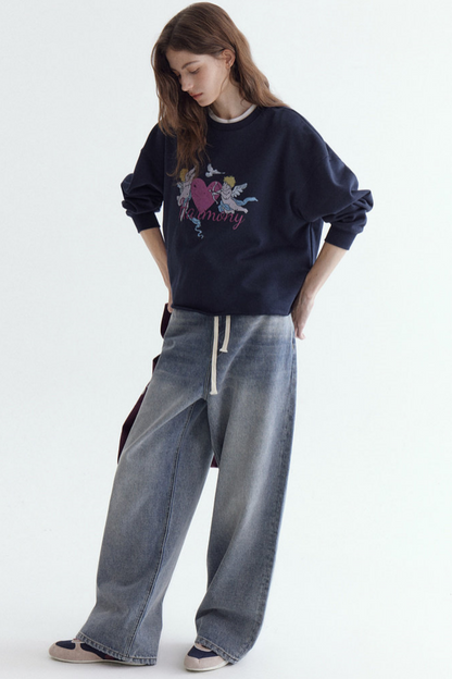 Retro Angel Heart Sweatshirt