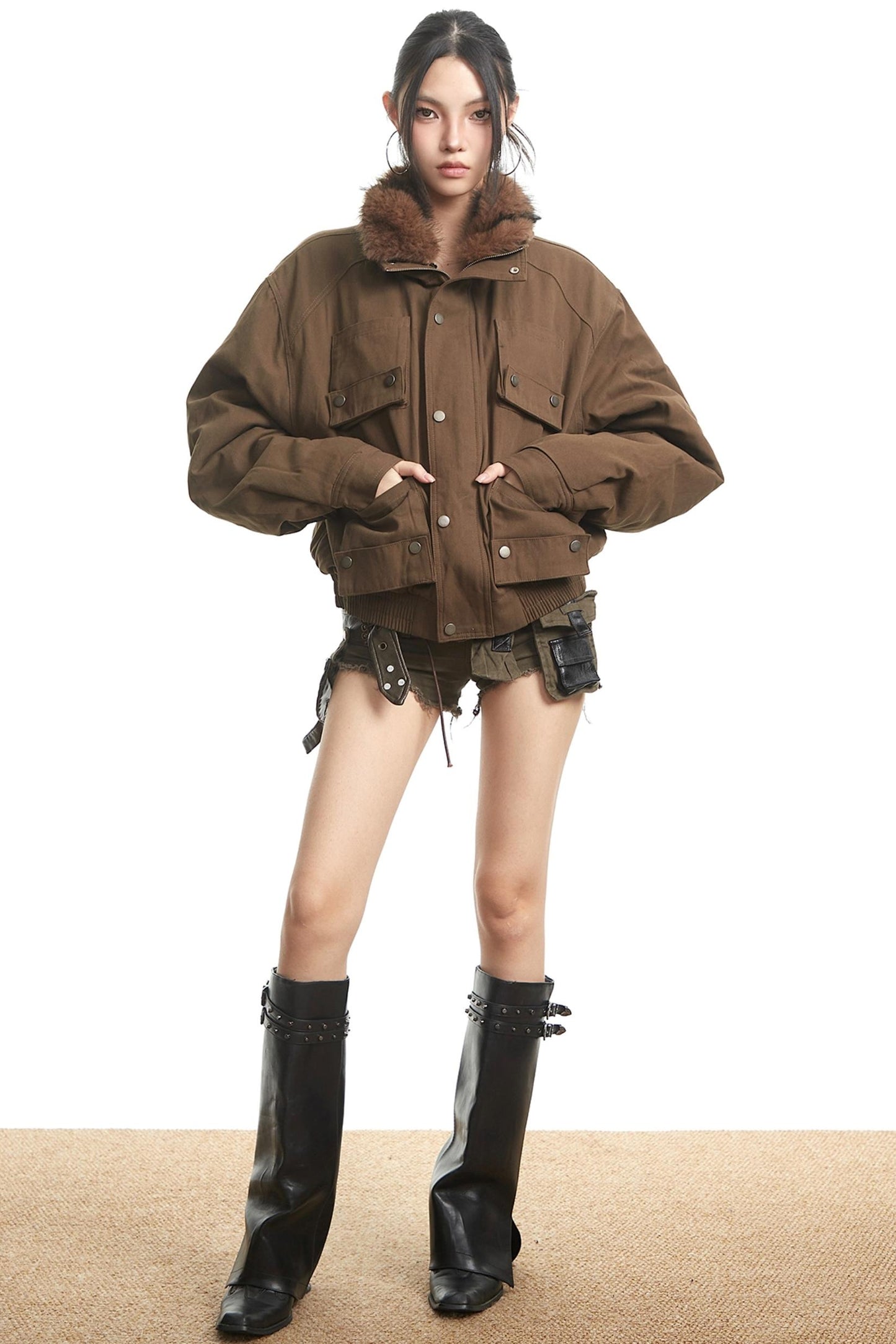 Vintage Paneled Dark Brown Jacket