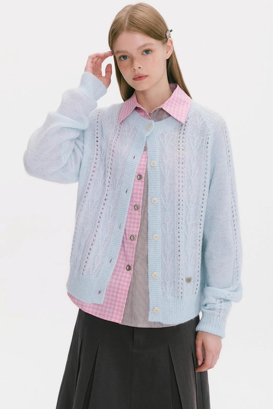 Cloud-Like Small Flower Cardigan