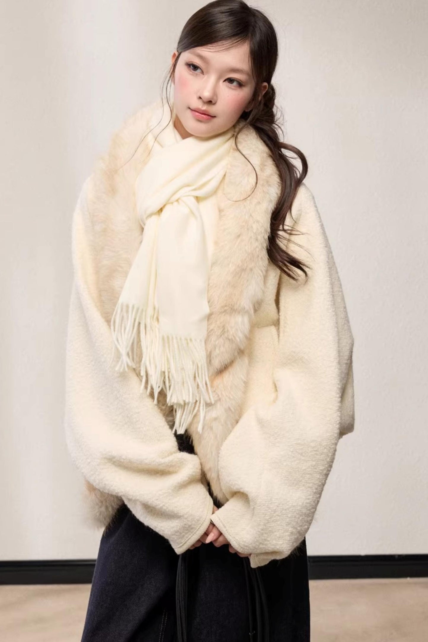 Solid Color Tassel Scarf