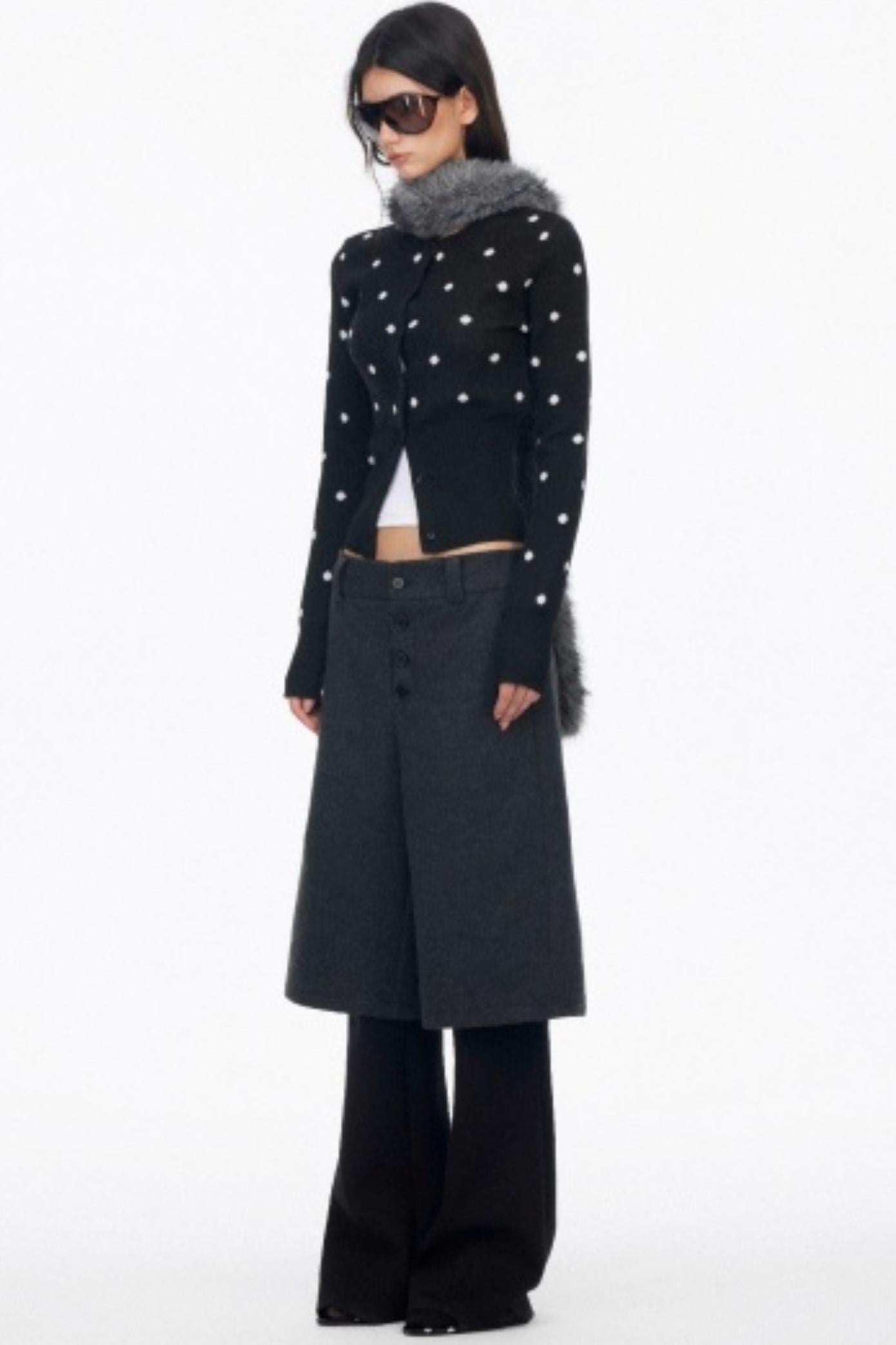 Vintage Polka Dot Base Knit Cardigan