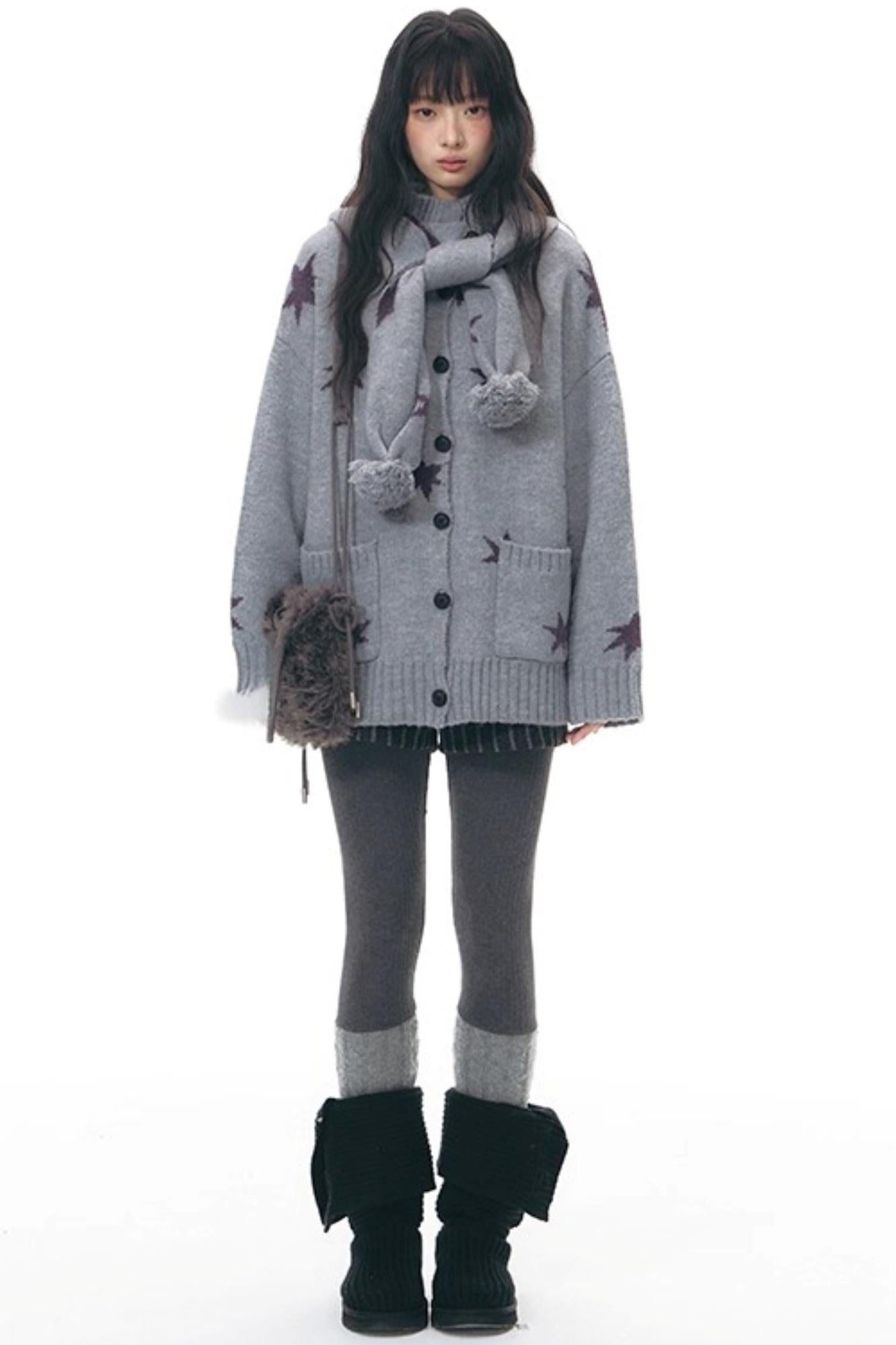 Reversible Star Cardigan Sweater Jacket Set-Up