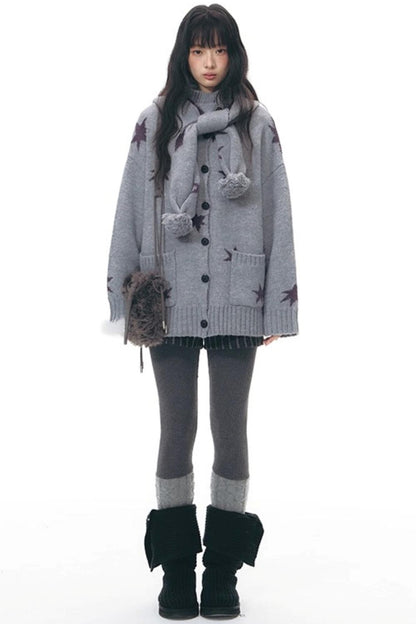 Reversible Star Cardigan Sweater Jacket Set-Up