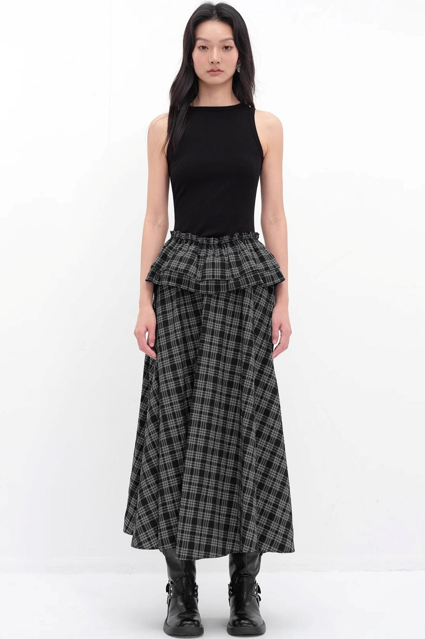 V-Lace Patchwork A-Line Dress