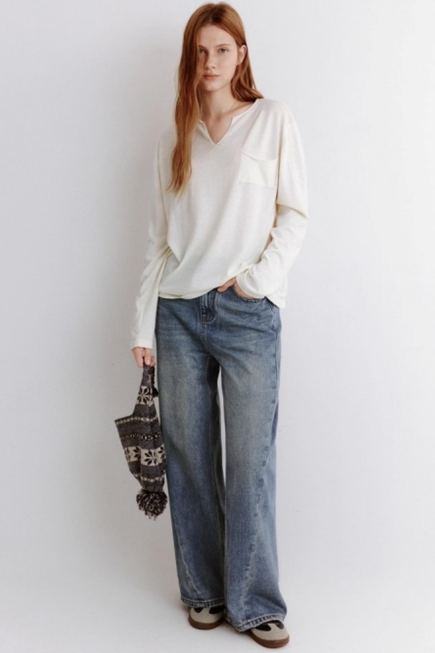 Retro Modern Blue Straight Jeans